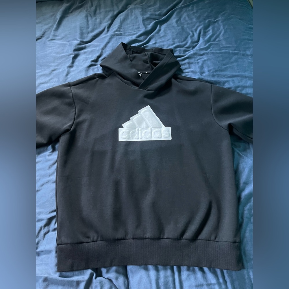 ADIDAS HOODIE- STYLISH BLACK, LIKE NEW, XL